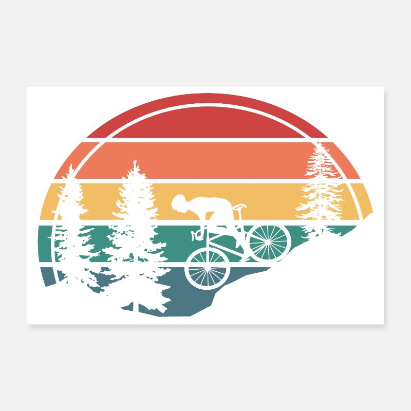Bicycle Retro Gift Mountain Bike Poster 12" x 8" (30x20 cm)