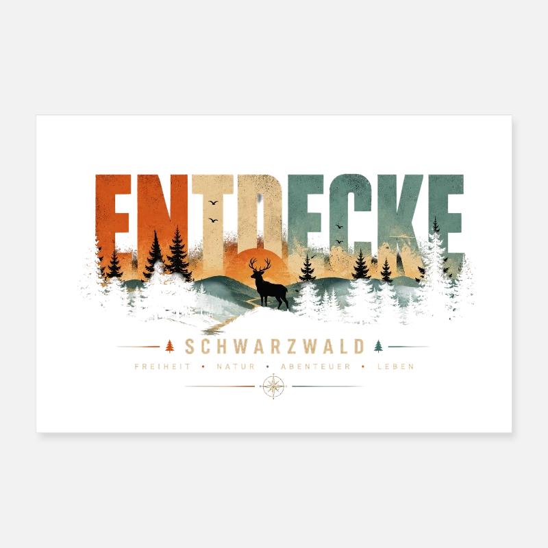Entdecke Schwarzwald Landschaft Poster 30x20 cm