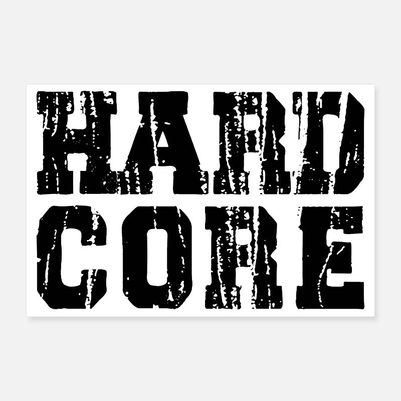 Hardcore Diuseded et Bold Typography logo Poster 30 x 20 cm