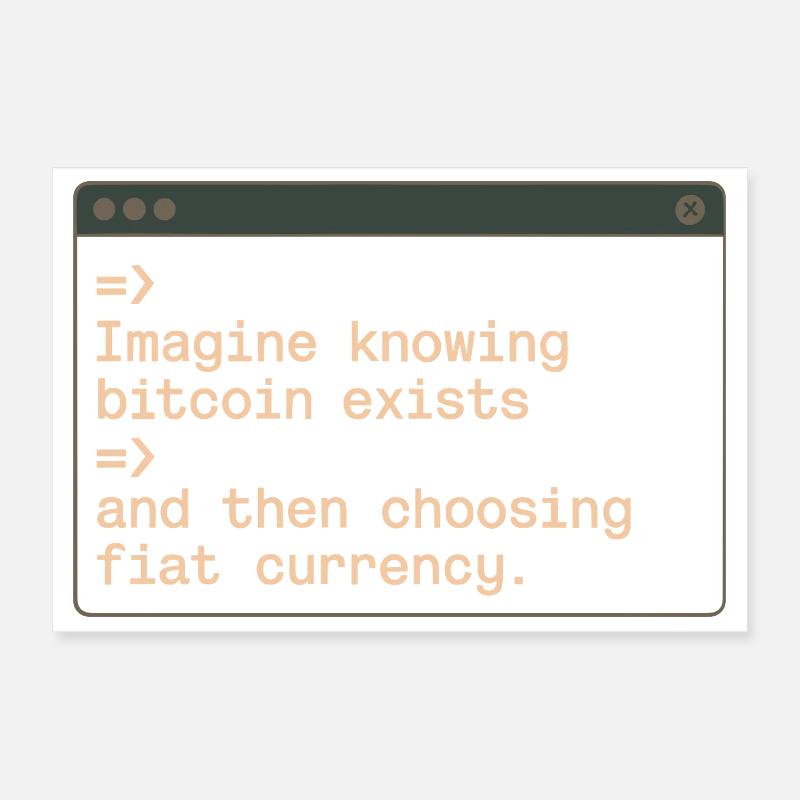Bitcoin Imagine Knowing Bitcoin Exists Crypto BTC Poster 12" x 8" (30x20 cm)
