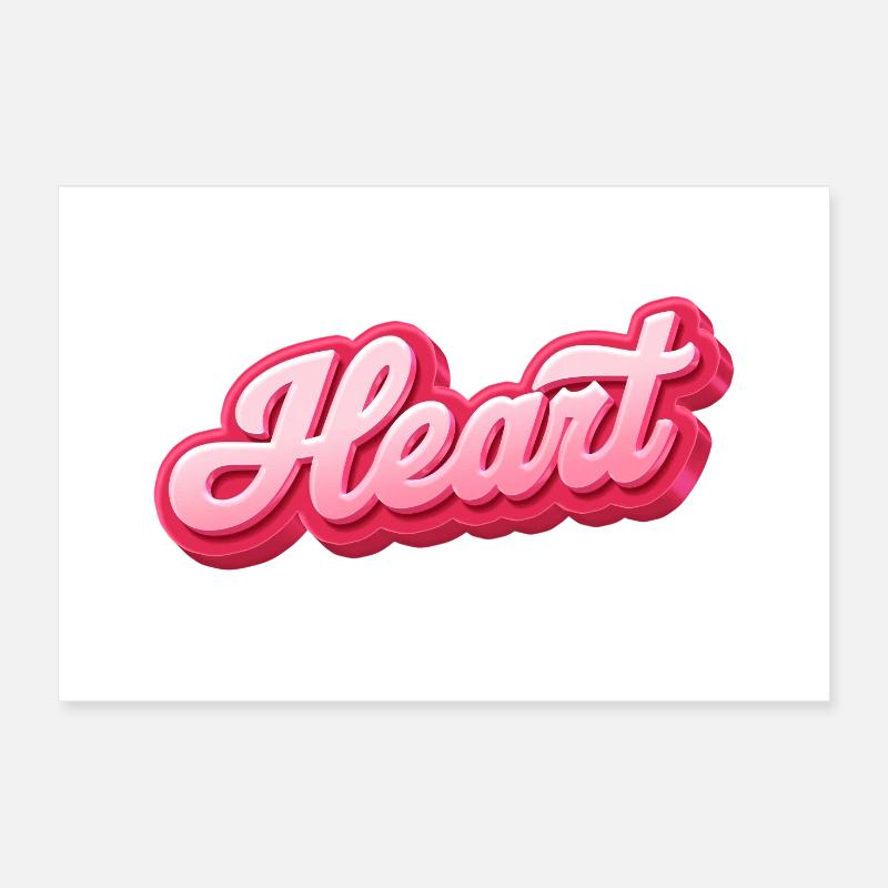 Heartbeat Script Lettering Poster 12" x 8" (30x20 cm)