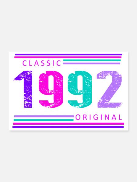 34. Geburtstag Frau Classic 1992 Original - Poster 30x20 cm - Weiß - Vorne
