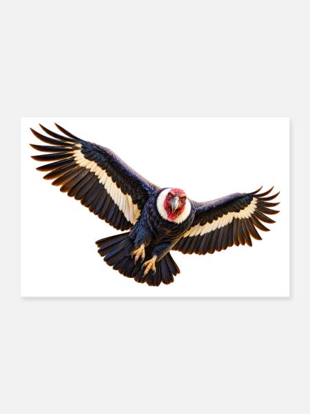 Condor im Flug - Poster 30x20 cm - Weiß - Vorne