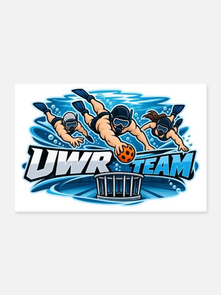 UWR Team Wasserrugby Logo - Poster 30x20 cm - Weiß - Vorne