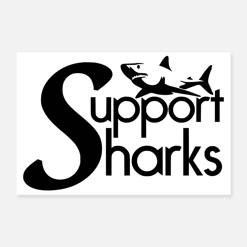 Support Sharks Poster 12" x 8" (30x20 cm)
