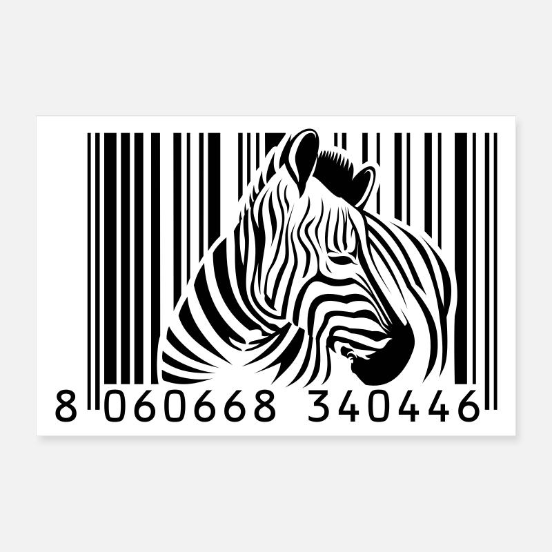 code à barres zèbre Poster 30 x 20 cm