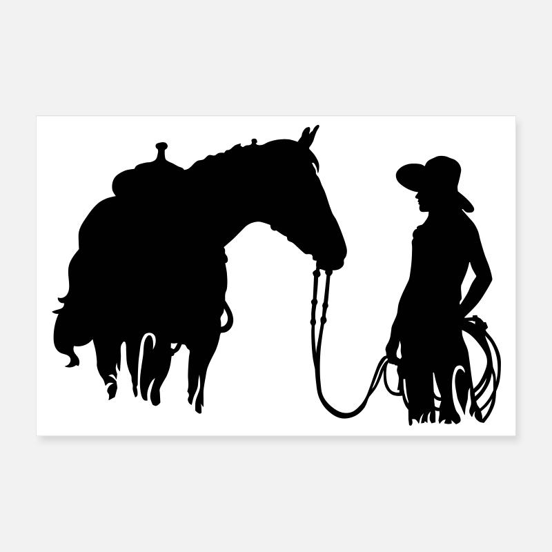 Frau mit Pferd Poster 30x20 cm
