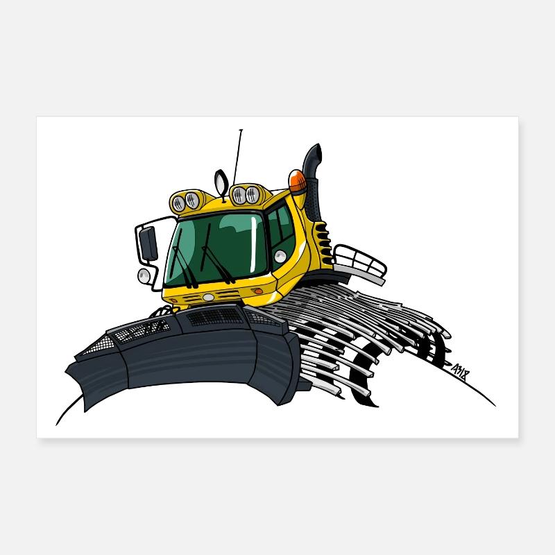 yellow snowplow new Poster 12" x 8" (30x20 cm)