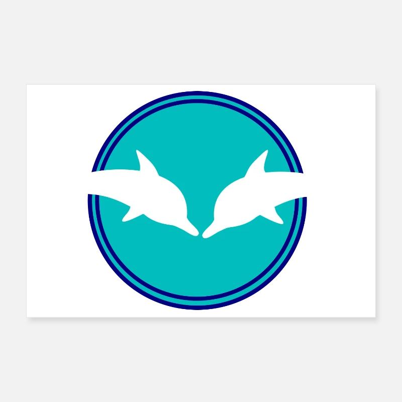 Dolphin Dolphins Poster 12" x 8" (30x20 cm)