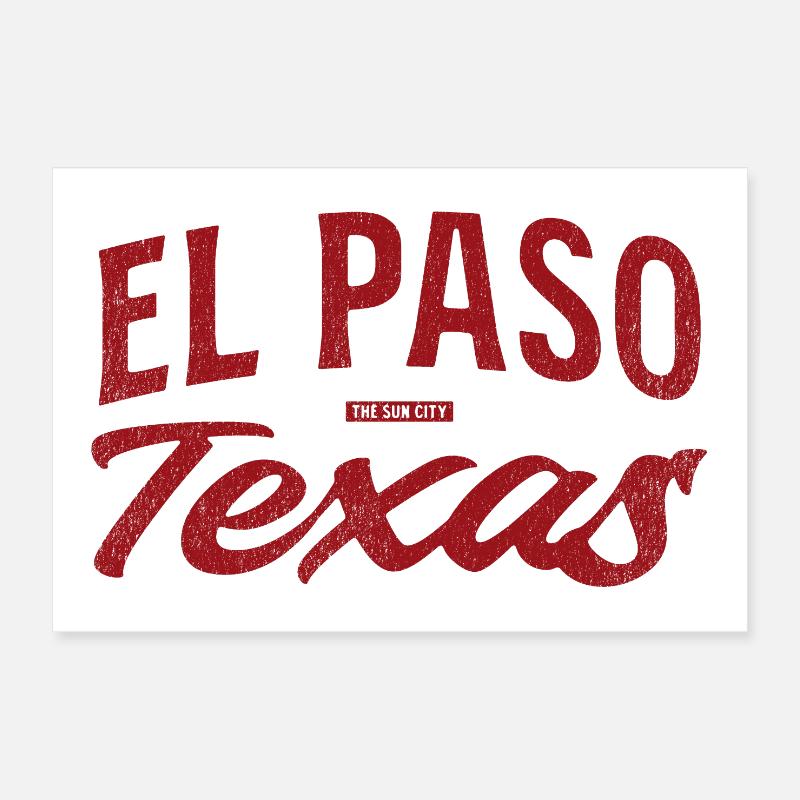 Scénario rétro d’El Paso, Texas Poster 30 x 20 cm