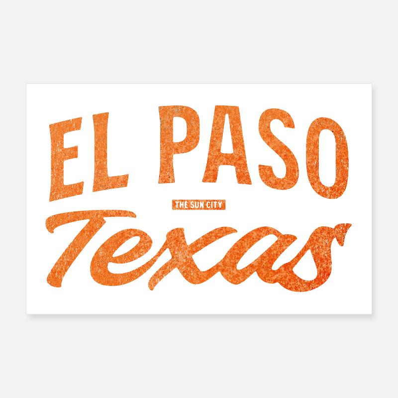 El Paso Texas Script Logo Poster 12" x 8" (30x20 cm)