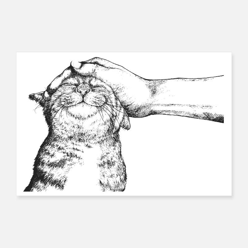 LE CHAT HEUREUX Poster 30 x 20 cm