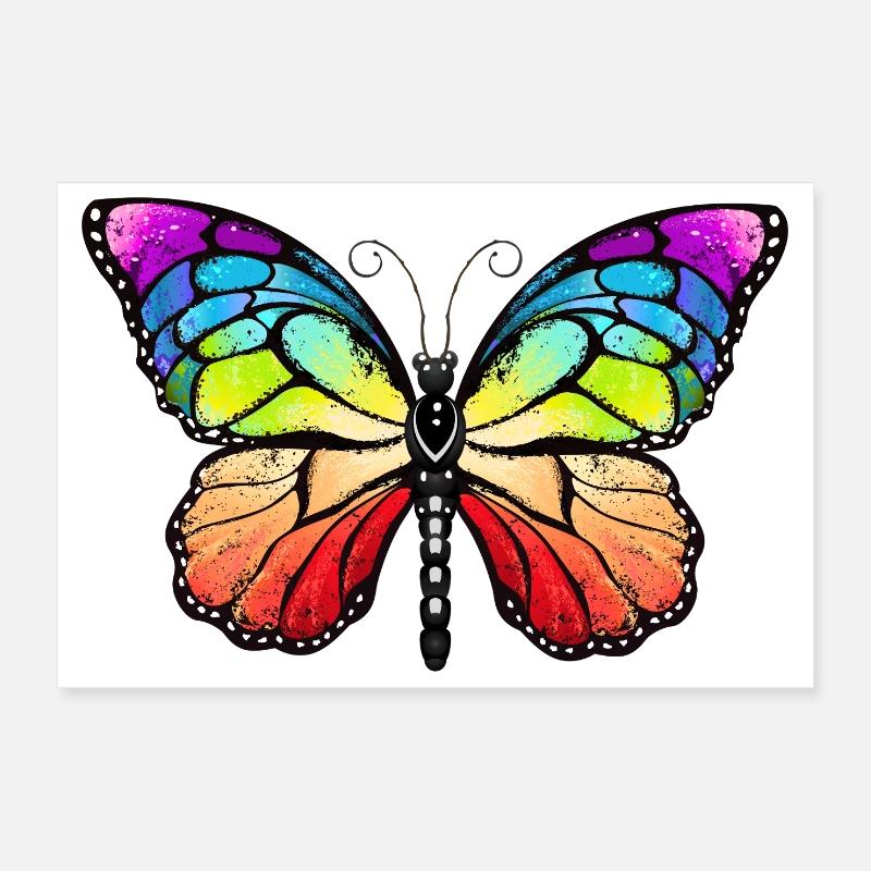 Rainbow pride butterfly Poster 12" x 8" (30x20 cm)