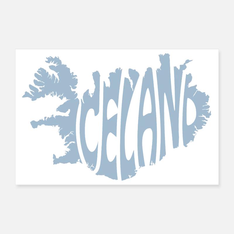 Conception typographique islandaise Poster 30 x 20 cm