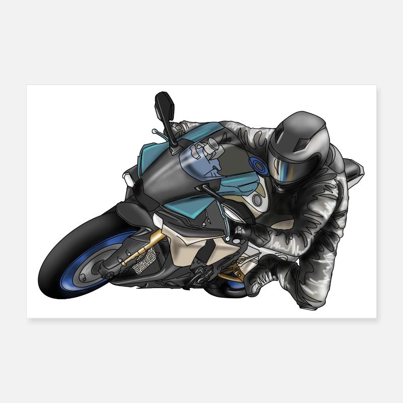 Adrenaline Motorcycle Racing Design Poster 12" x 8" (30x20 cm)
