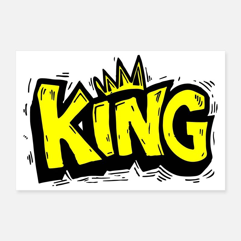 King Graffiti Lettering Poster 12" x 8" (30x20 cm)