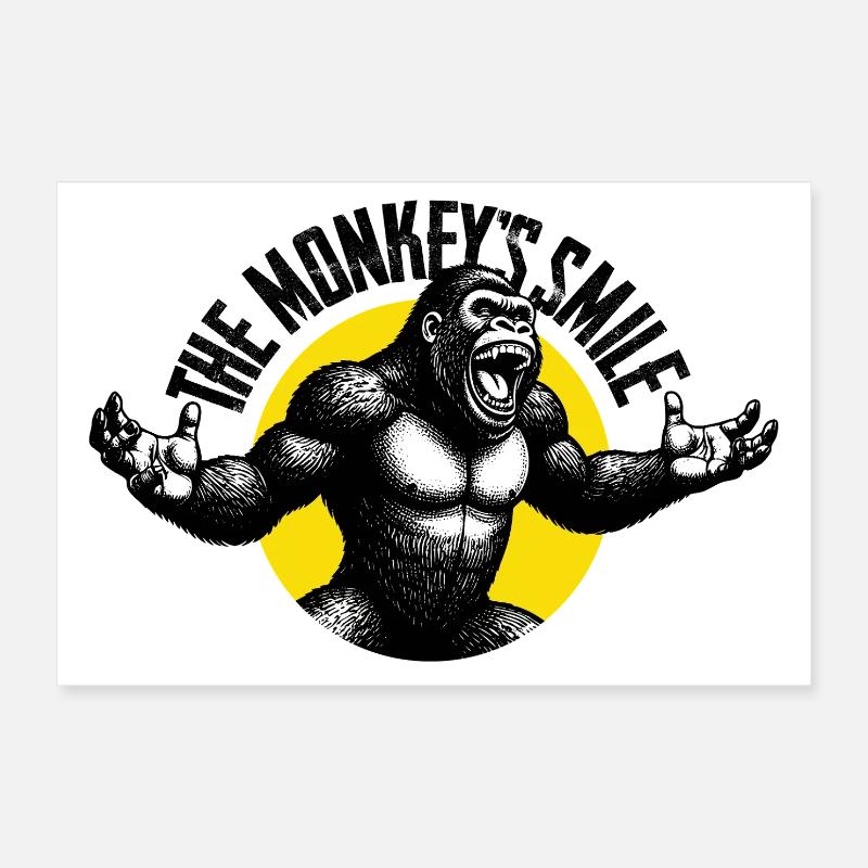 Roaring Gorilla Poster 12" x 8" (30x20 cm)