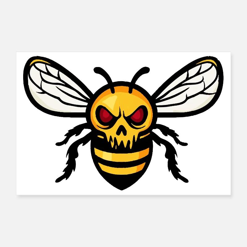 Bee Halloween Zombie Poster 12" x 8" (30x20 cm)