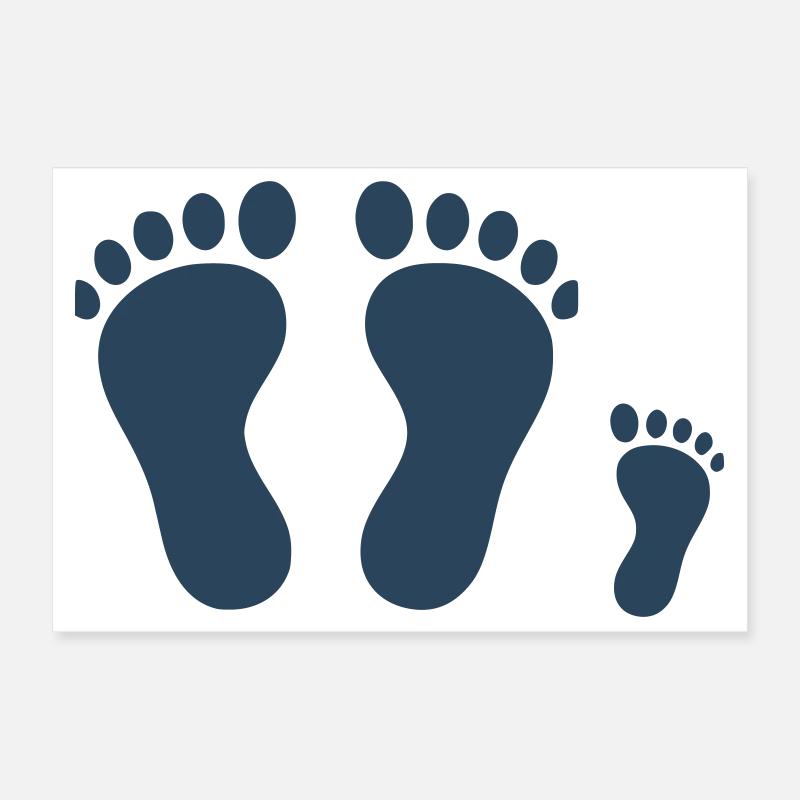 Family Footprints | Common Paths Vector Poster 12" x 8" (30x20 cm)