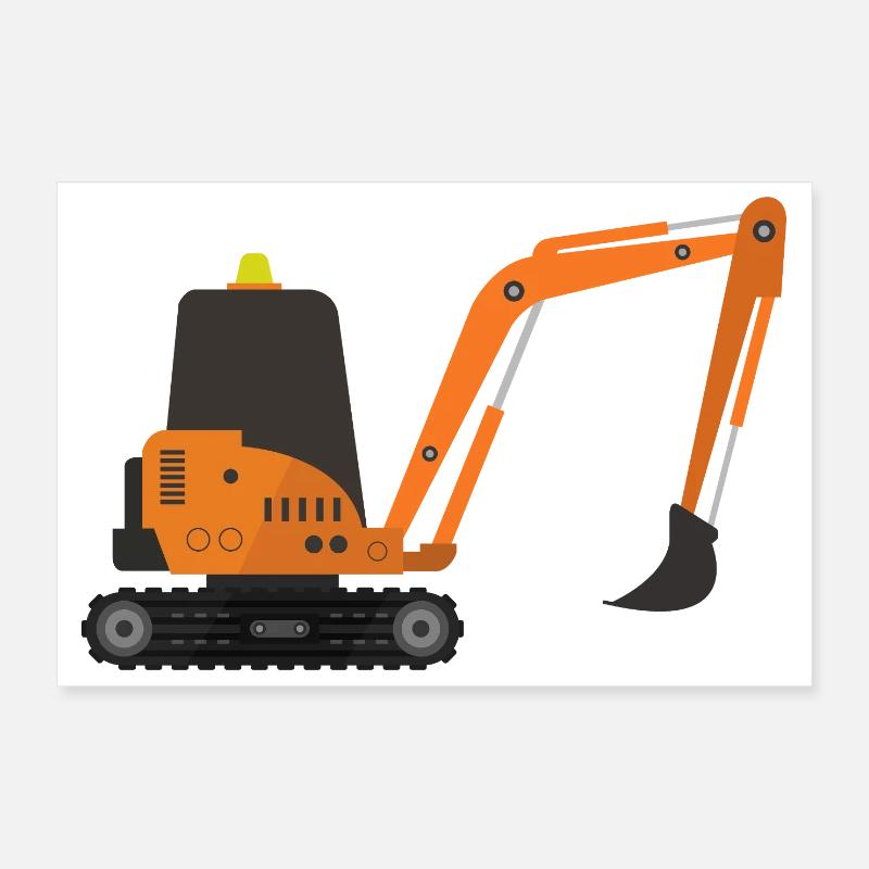 Excavator Poster 12" x 8" (30x20 cm)