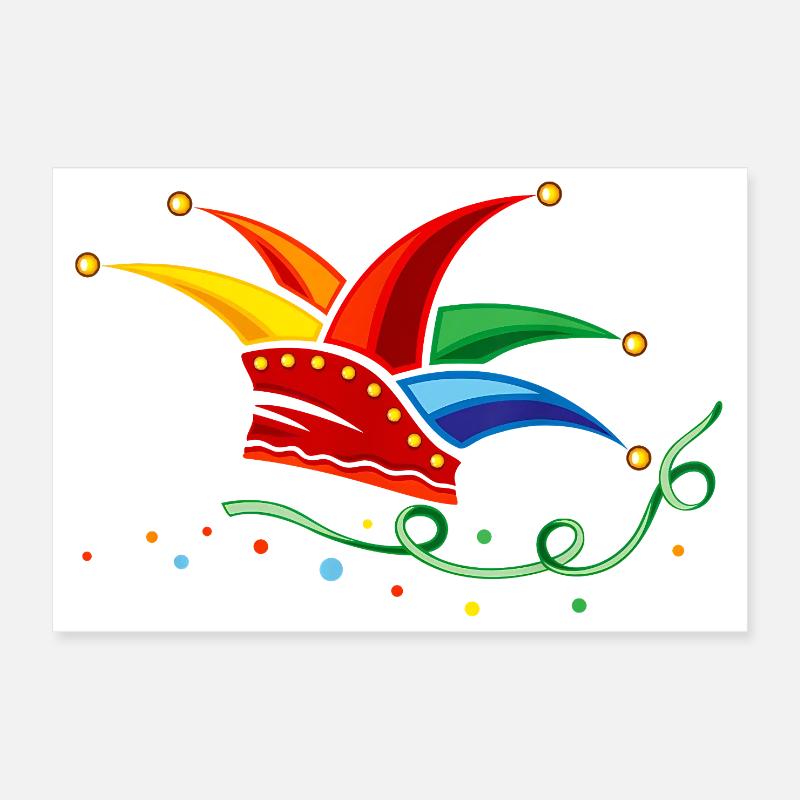Luftschlangen Konfetti - Poster 30x20 cm - Weiß