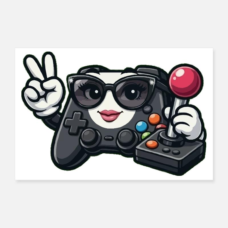 Kawaii-Spielcontroller-Friedenszeichen Poster 30x20 cm