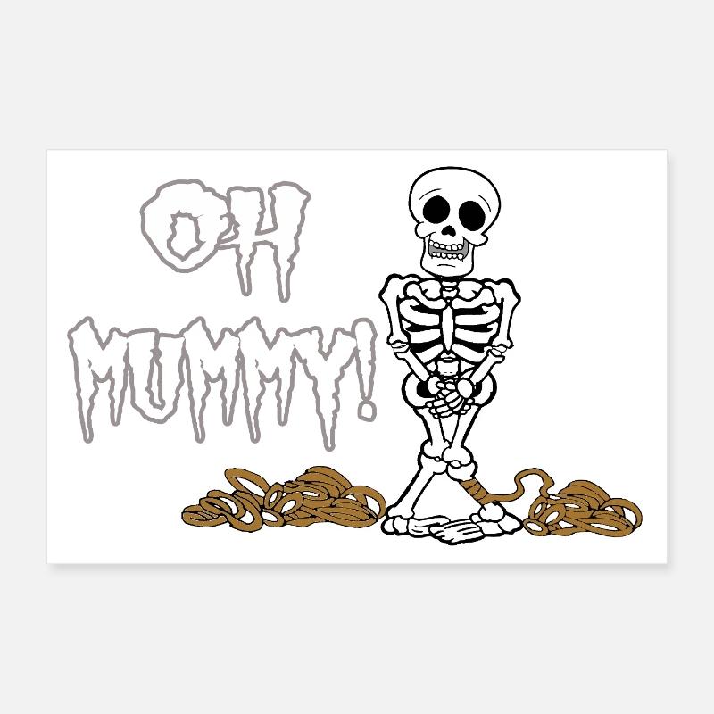Oh Mummy! Witziges Halloween Skeleton Poster 30x20 cm