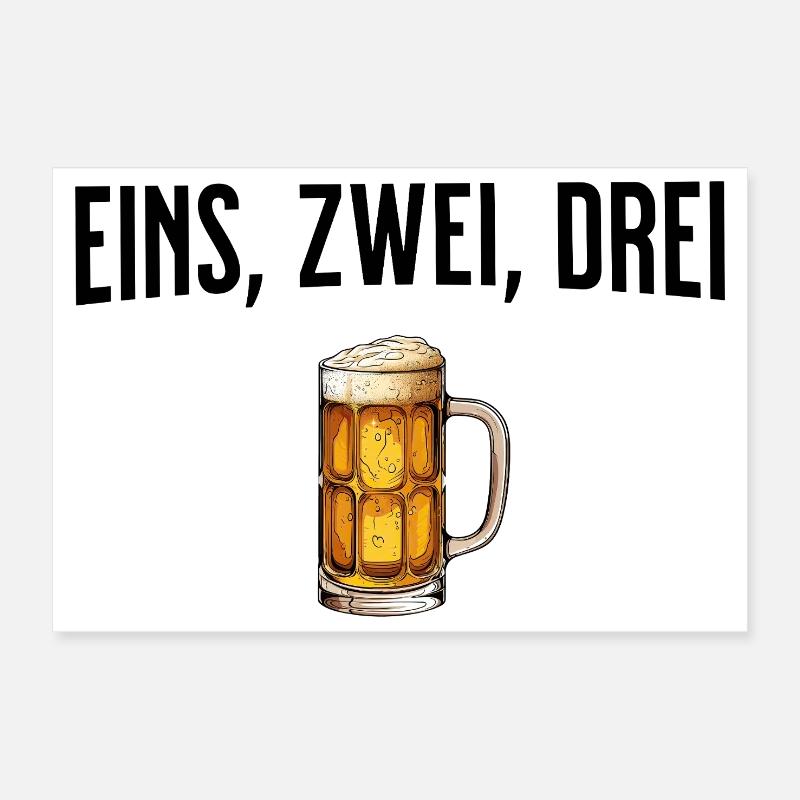 Eins, Zwei, Drei, Bier Poster 30x20 cm