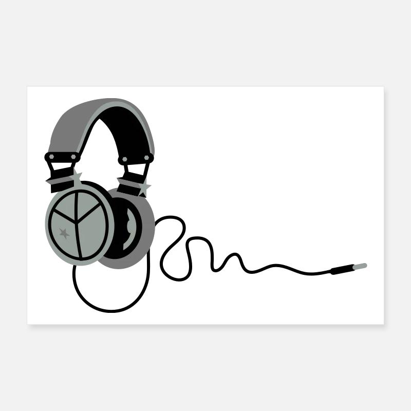 Peace Kopfhörer Poster 30x20 cm