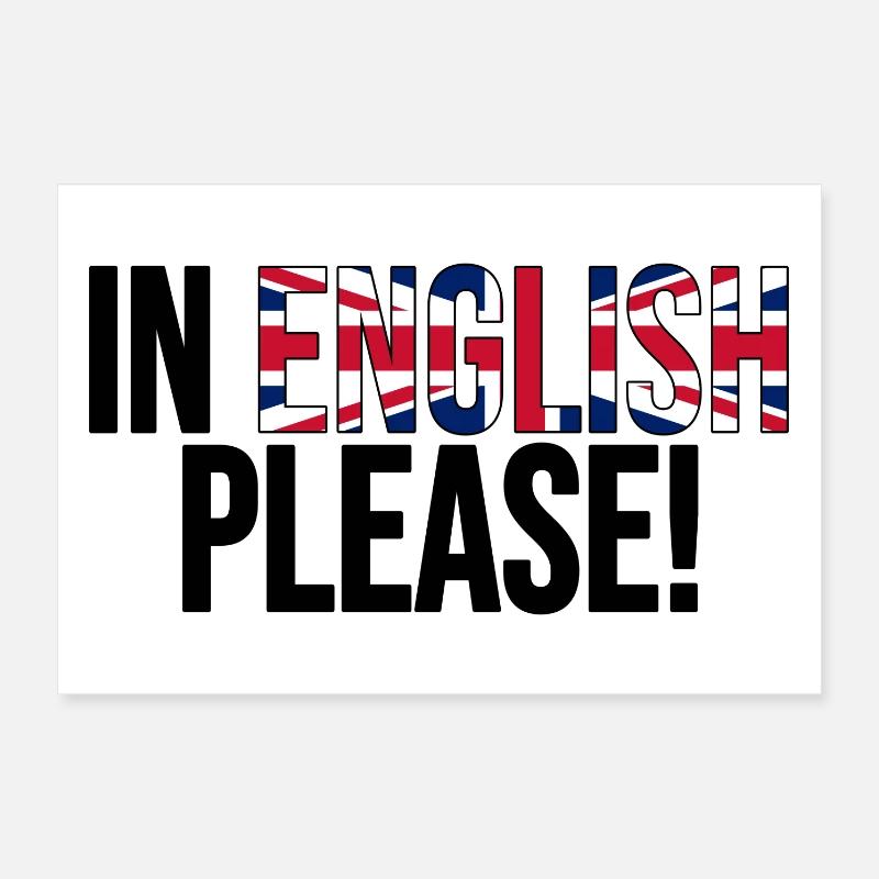 en anglais s'il vous plaît (noir) Poster 30 x 20 cm