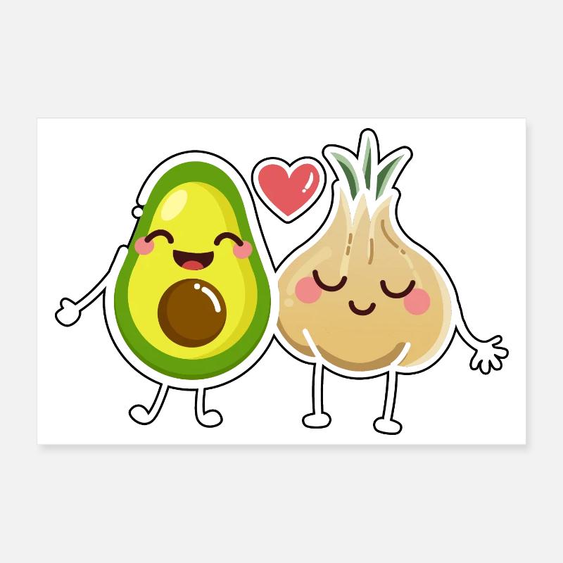 Avocado Meets Garlic Poster 12" x 8" (30x20 cm)