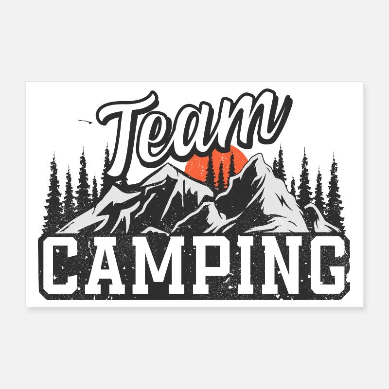 Team Camping Poster 30x20 cm