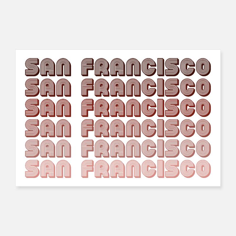 San Francisco Raster Gradient Muster Poster 30x20 cm