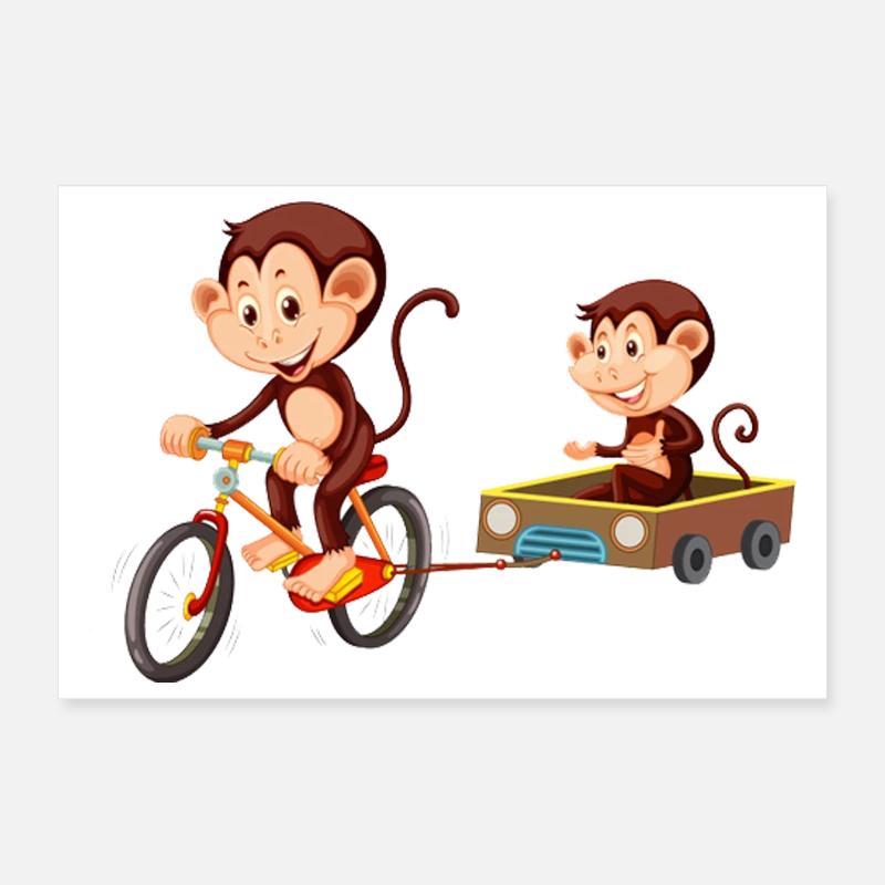 Singe mignon rigolo Poster 30 x 20 cm