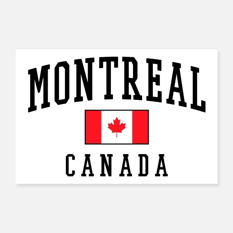 Montréal, Canada, Design avec motif de feuille d’érable Poster 30 x 20 cm