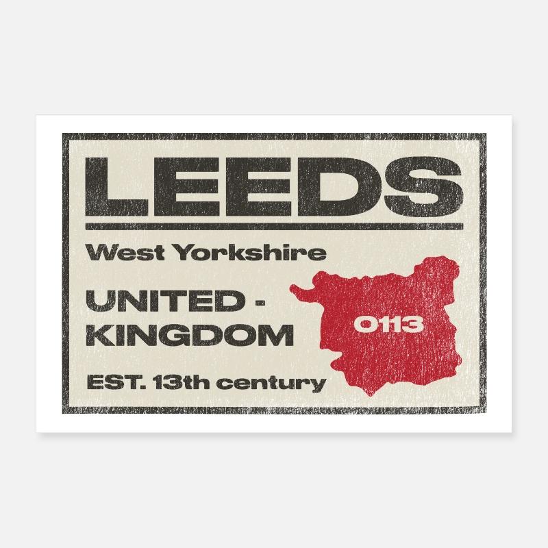 Emblème du West Yorkshire de Leeds Poster 30 x 20 cm