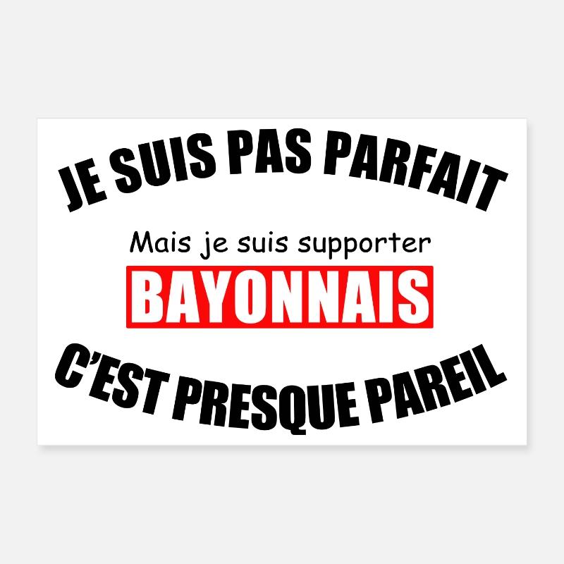 Ich bin nicht perfekt, ich bin ein Bayonne-Fan Poster 30x20 cm