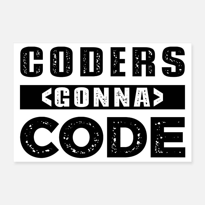 Coders going to Code Poster 12" x 8" (30x20 cm)