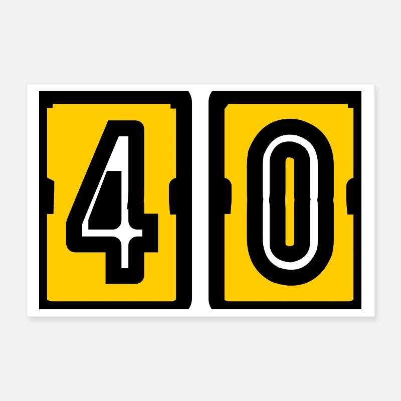40. 40 ANS. 40e ANNIVERSAIRE. ANNIVERSAIRE 40 ANS. Poster 30 x 20 cm