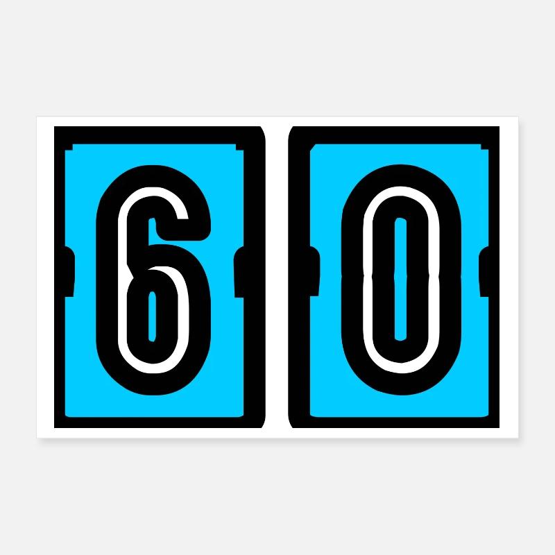60. 60 ANS. 60e ANNIVERSAIRE. ANNIVERSAIRE 60 ANS. Poster 30 x 20 cm