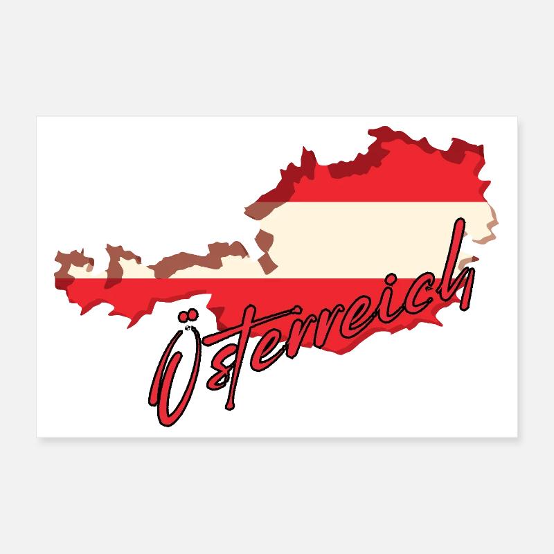 Flag of Austria, Austrian pride Poster 12" x 8" (30x20 cm)