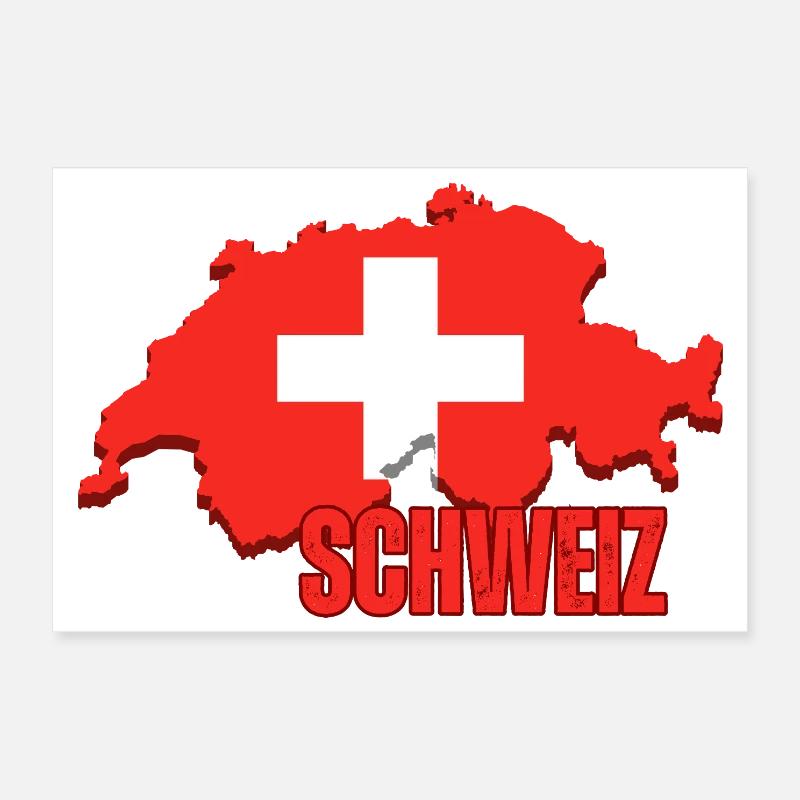Flagge der Schweiz, Schweizer Stolz Poster 30x20 cm
