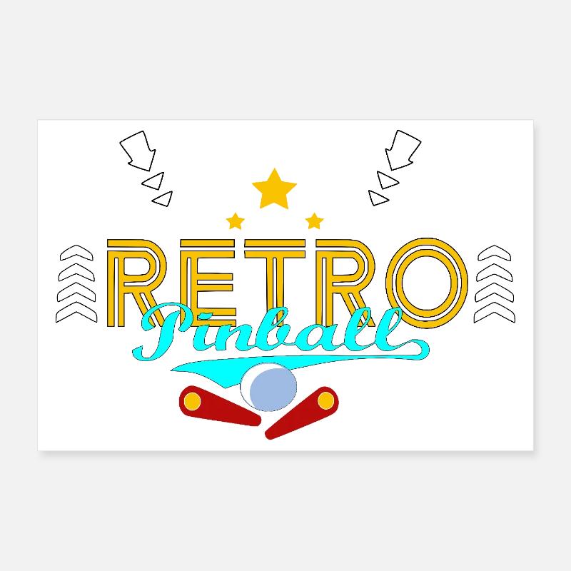 Rétro pinball Poster 30 x 20 cm
