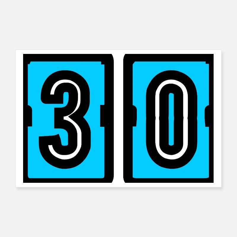 30. 30 ANS. 30e ANNIVERSAIRE. ANNIVERSAIRE 30 ANS. Poster 30 x 20 cm