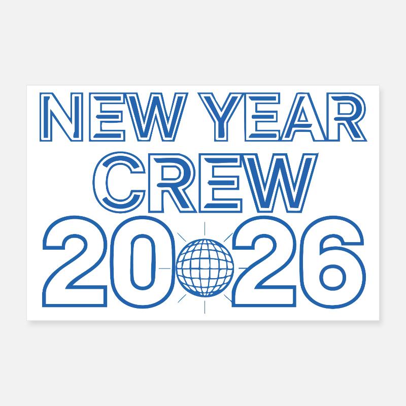 New Year Crew 2026 Celebration Tee Poster 12" x 8" (30x20 cm)