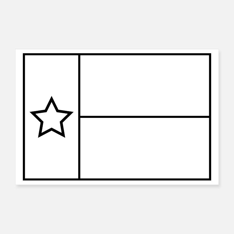 Texas flag outline Poster 12" x 8" (30x20 cm)