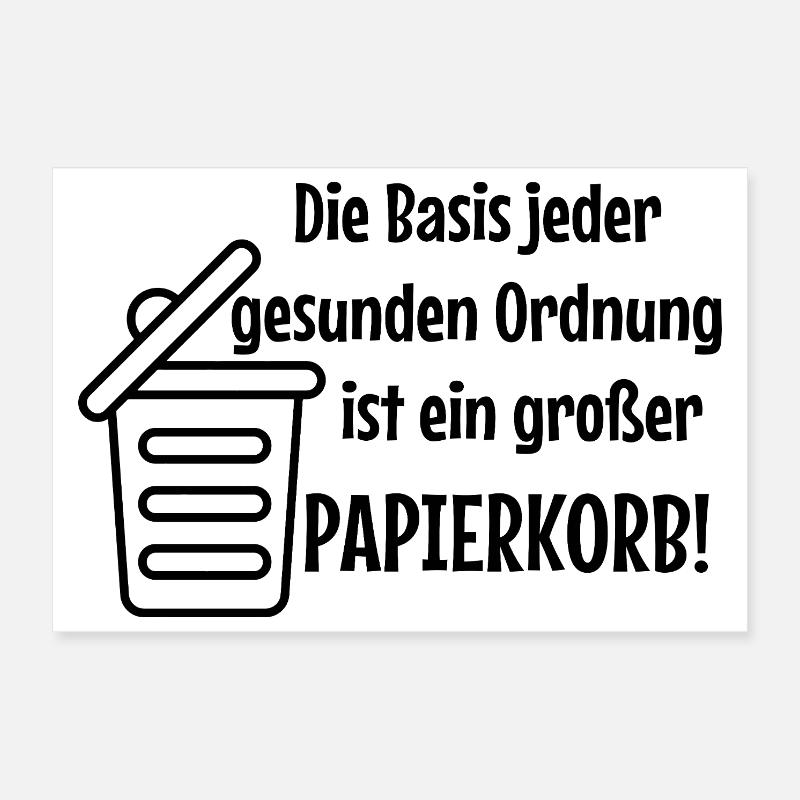 Basic Order: Large Wastepaper Bin Witzer Saying Office Poster 12" x 8" (30x20 cm)