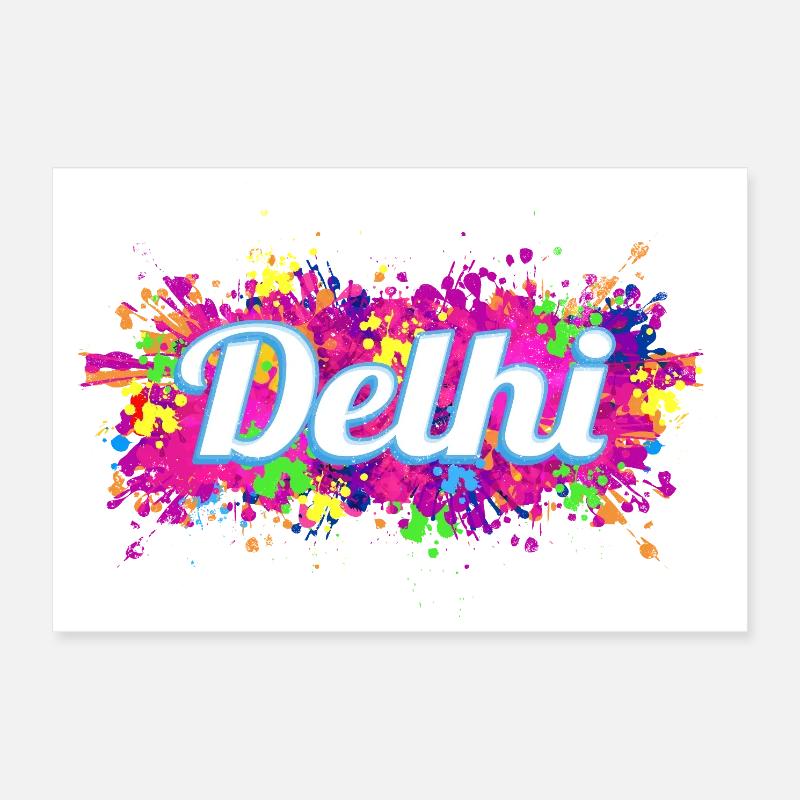 Souvenir de design aux couleurs colorées de Delhi en Inde Poster 30 x 20 cm