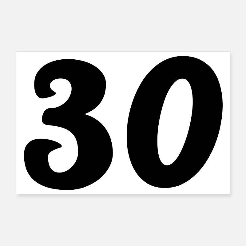 30. 30 ANS. 30e ANNIVERSAIRE. ANNIVERSAIRE 30 ANS. Poster 30 x 20 cm