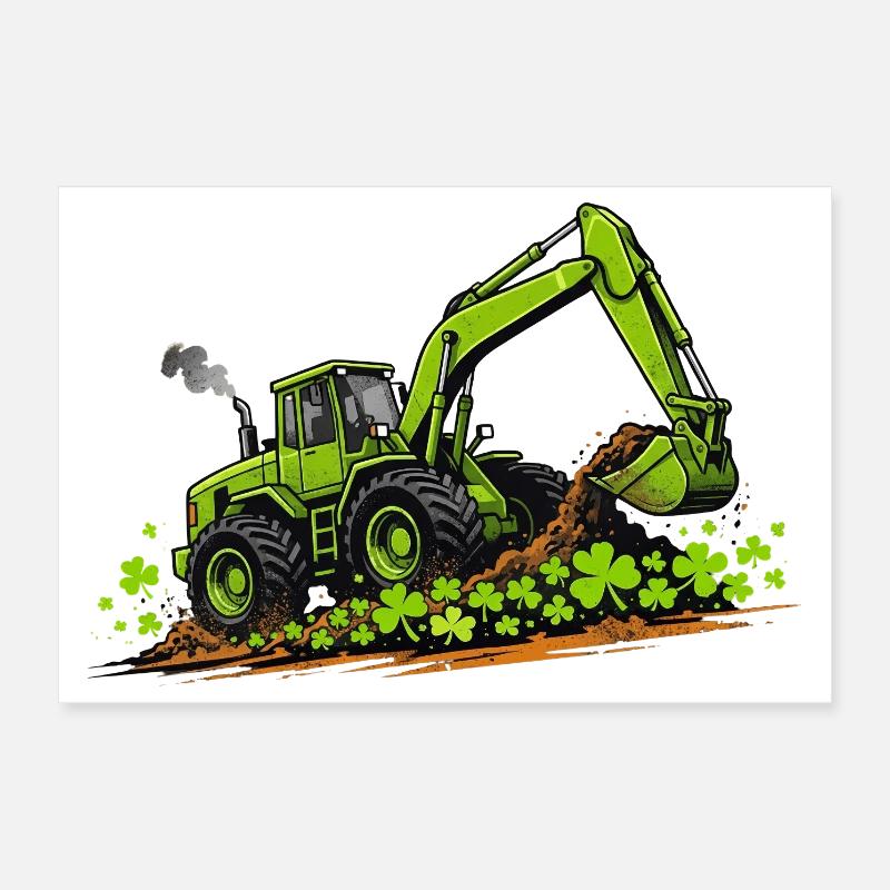 St. Patricks Day Bagger-Konstruktion Poster 30x20 cm